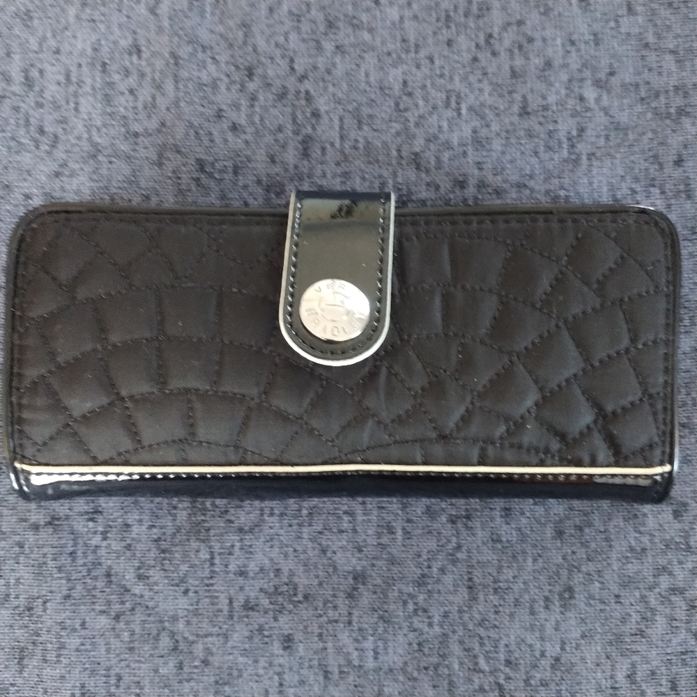Vera Bradley Quilt & Patent Leather Black Wallet